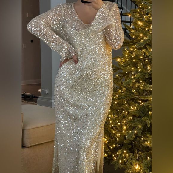 Zara Dresses & Skirts - ZARA SEQUIN GOLD COMFY MIDI DRESS NWT NEVER WORN